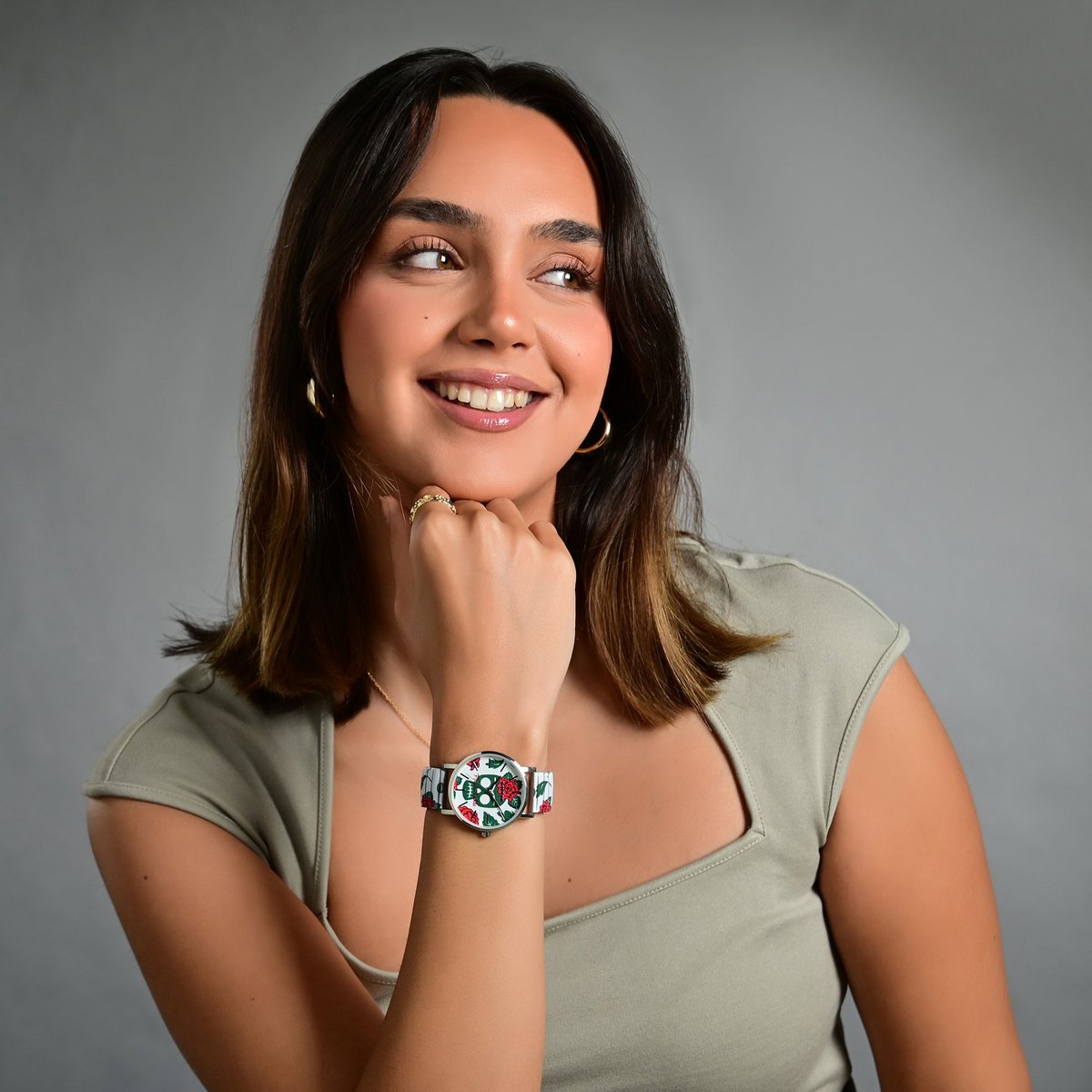 Raptor women's wristwatch "Frida Kahlo Edition" floral skull