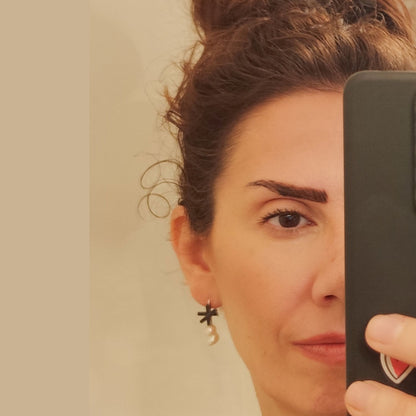 Άστρα - Σκουλαρίκια με Μαργαριτάρια & Ασημένιες Λεπτομέρειες