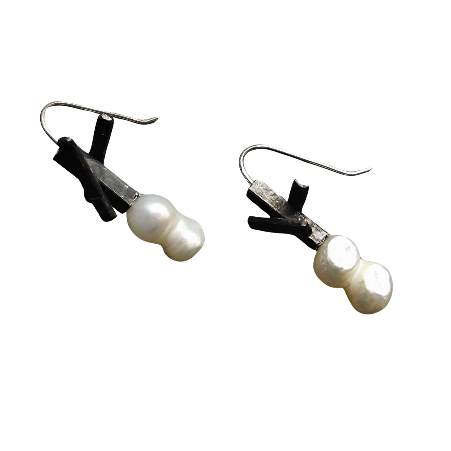 Άστρα - Σκουλαρίκια με Μαργαριτάρια & Ασημένιες Λεπτομέρειες