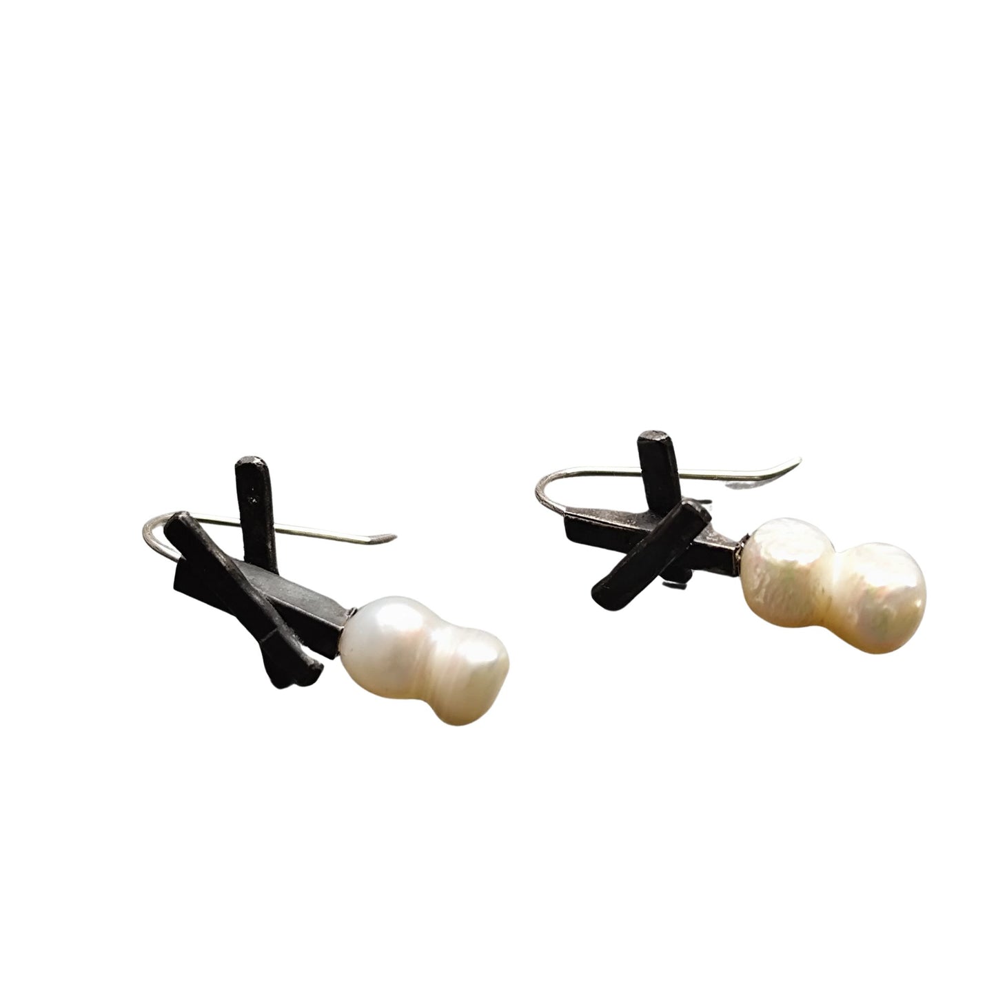 Άστρα - Σκουλαρίκια με Μαργαριτάρια & Ασημένιες Λεπτομέρειες