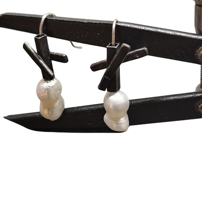 Άστρα - Σκουλαρίκια με Μαργαριτάρια & Ασημένιες Λεπτομέρειες