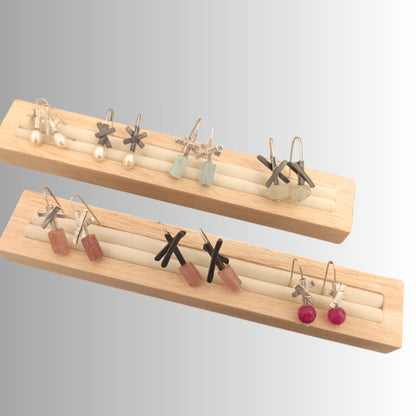 Χειροποίητα Ασημένια Σκουλαρίκια Astra με Φυσικές Πέτρες