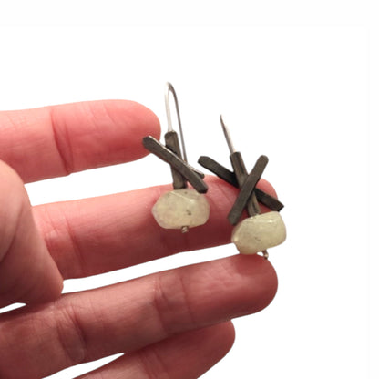 Χειροποίητα Ασημένια Σκουλαρίκια Astra με Φυσικές Πέτρες