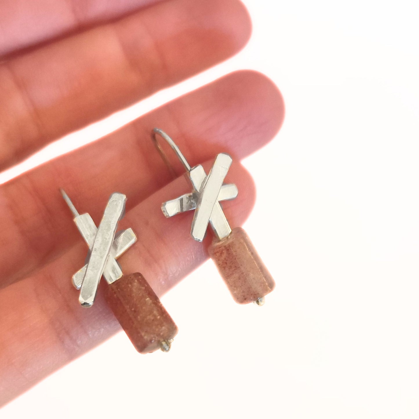 Χειροποίητα Ασημένια Σκουλαρίκια Astra με Φυσικές Πέτρες