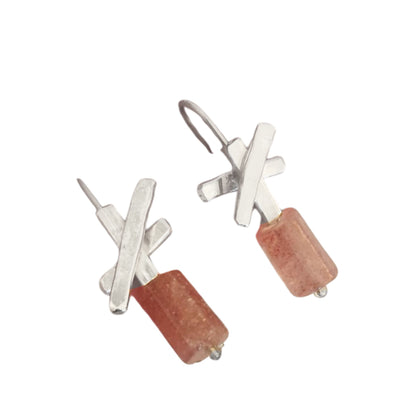 Χειροποίητα Ασημένια Σκουλαρίκια Astra με Φυσικές Πέτρες