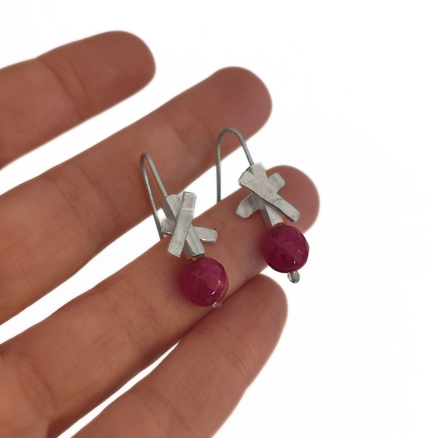 Χειροποίητα Ασημένια Σκουλαρίκια Astra με Φυσικές Πέτρες