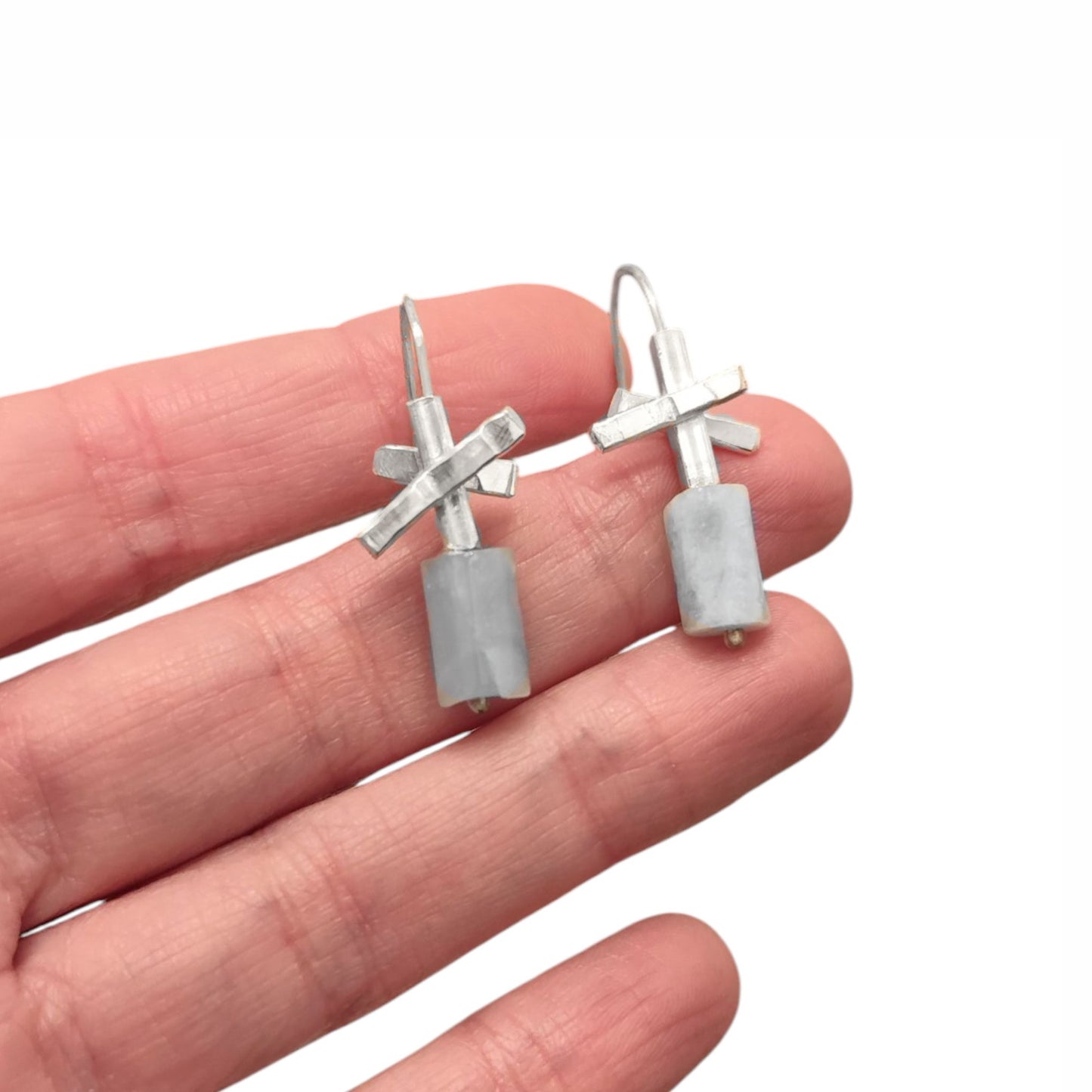 Χειροποίητα Ασημένια Σκουλαρίκια Astra με Φυσικές Πέτρες