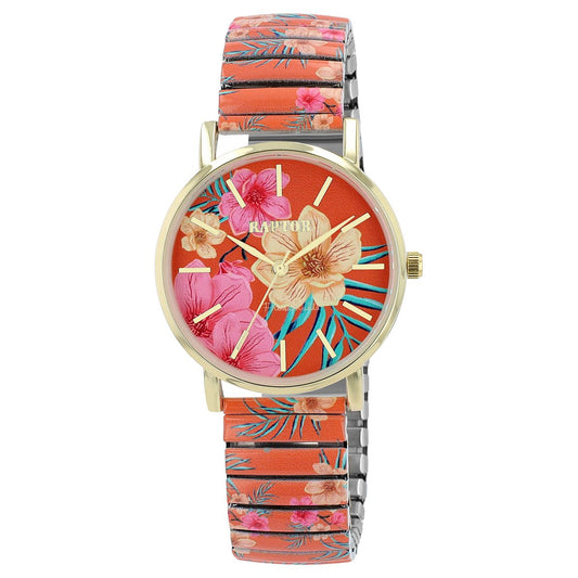 Raptor women's wristwatch "Frida Kahlo Edition" Orange Flower