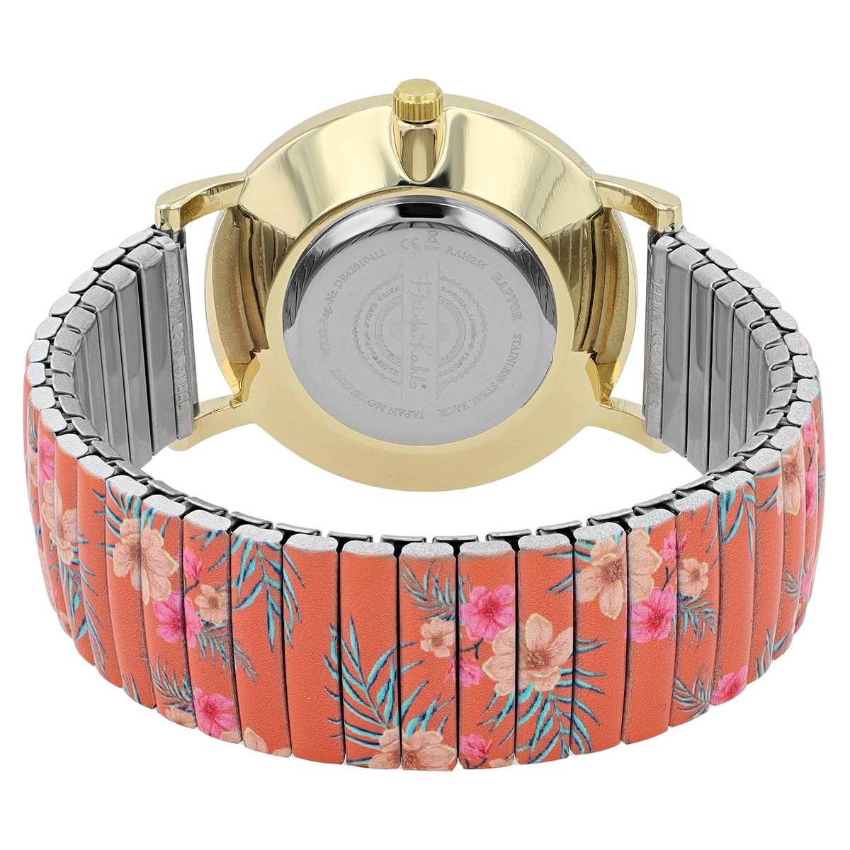 Raptor women's wristwatch "Frida Kahlo Edition" Orange Flower