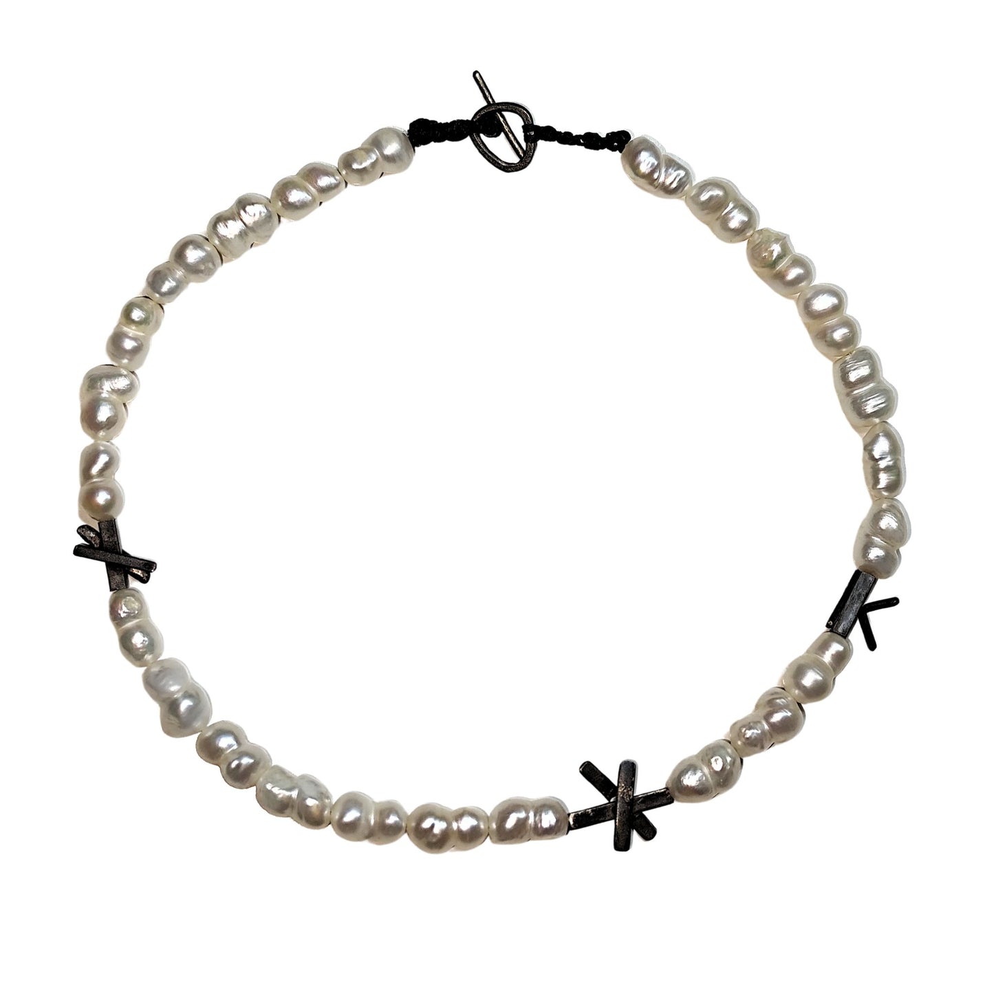 Άστρα - Κολιέ με Μαργαριτάρια & Ασημένια Στοιχεία