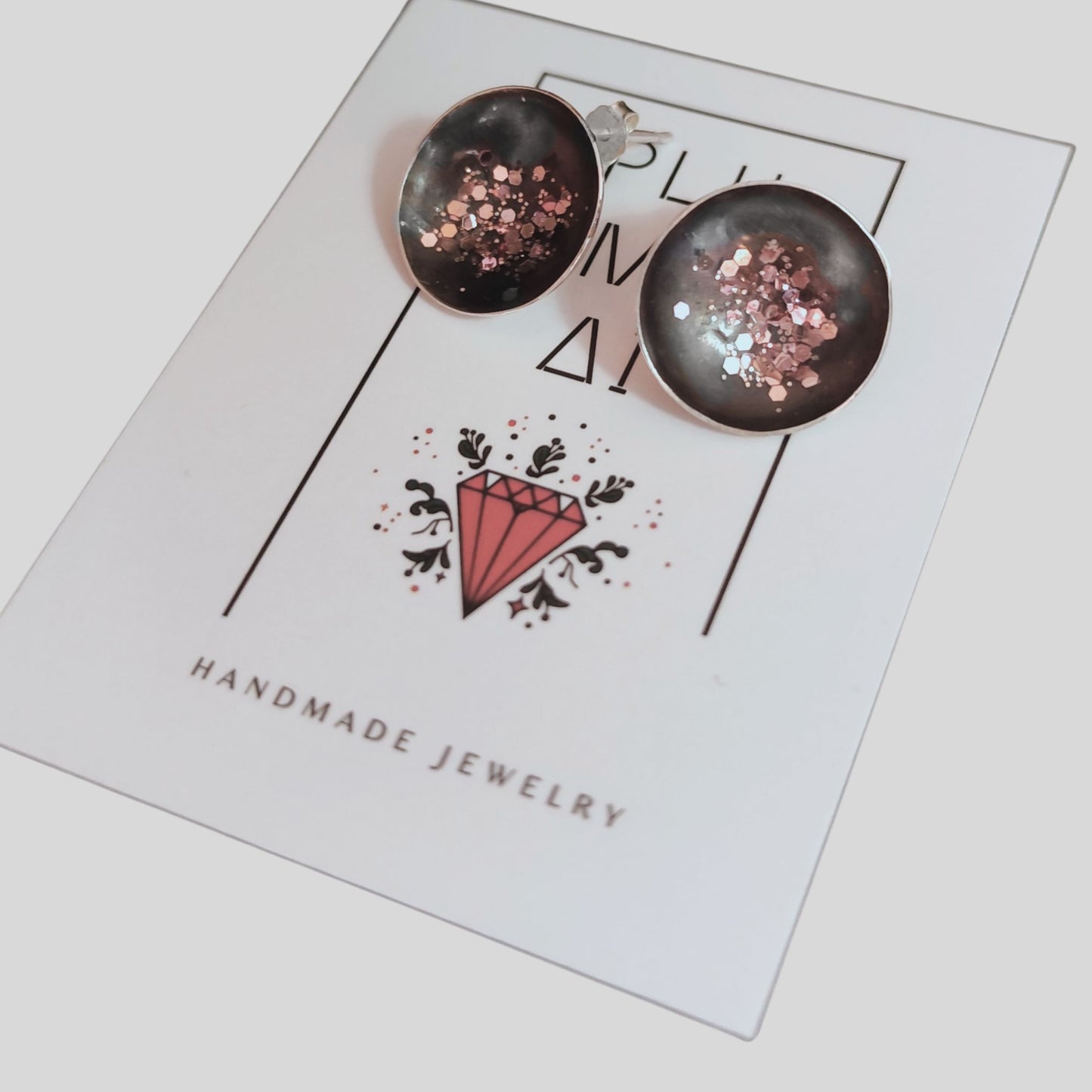 Καρφωτά Σκουλαρίκια με Glitter