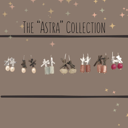 Χειροποίητα Ασημένια Σκουλαρίκια Astra με Φυσικές Πέτρες