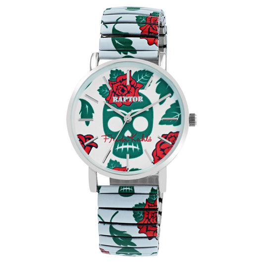 Raptor women's wristwatch "Frida Kahlo Edition" floral skull
