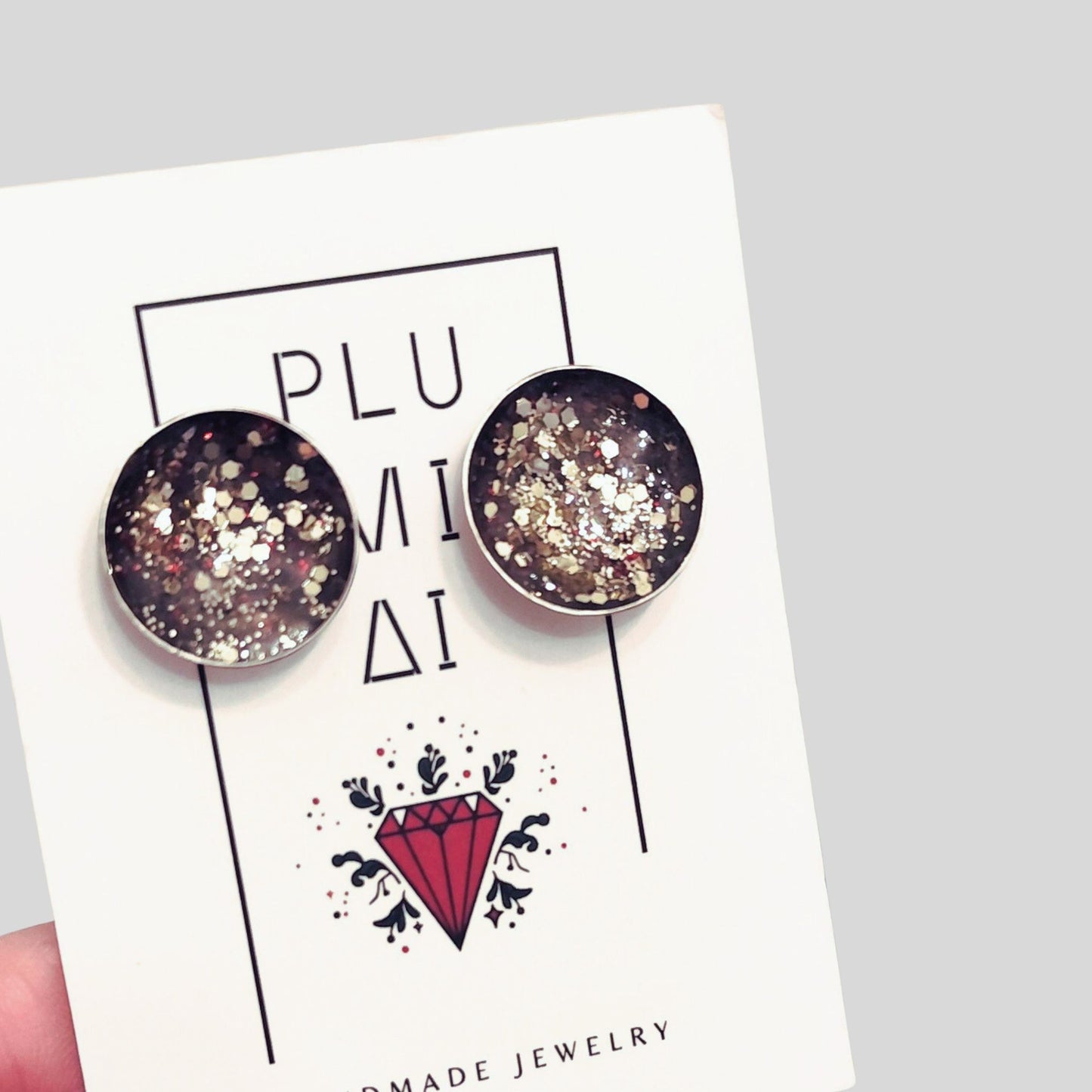 Καρφωτά Σκουλαρίκια με Glitter